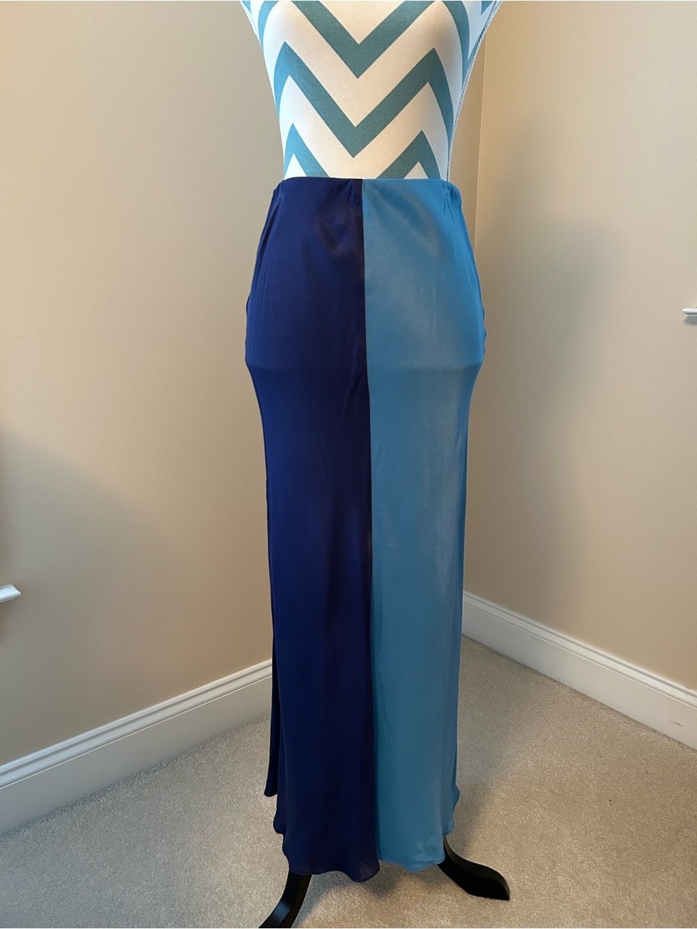 Colorblock Royal and Light Blue slip Skirt